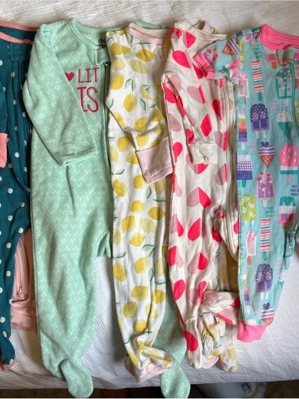 6 piece Girls 6-9 month baby sleeper pajamas cloud island carters